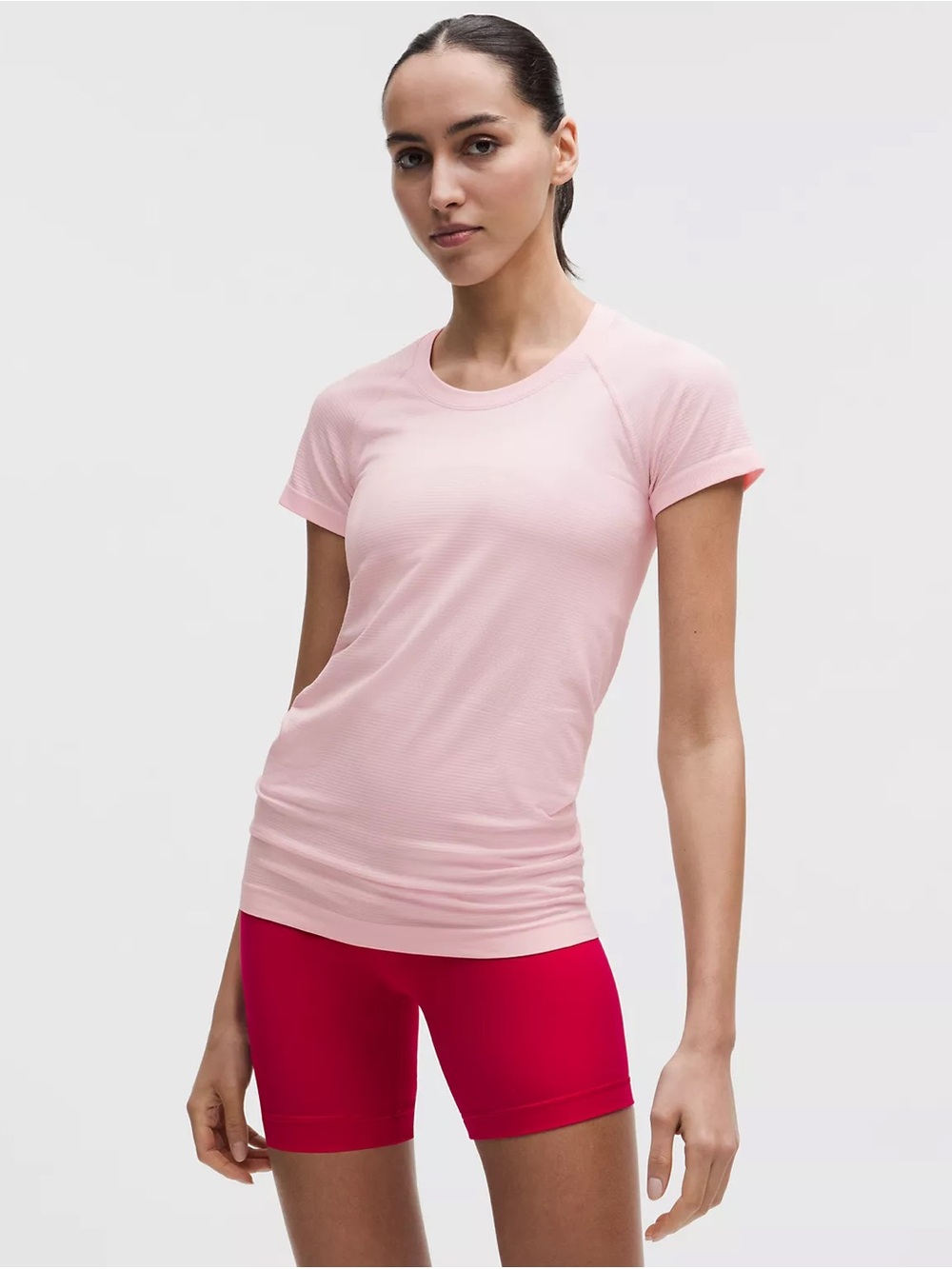 lululemon Swiftly Tech Hip Length Short Sleeve Light Pink (Retail $78)